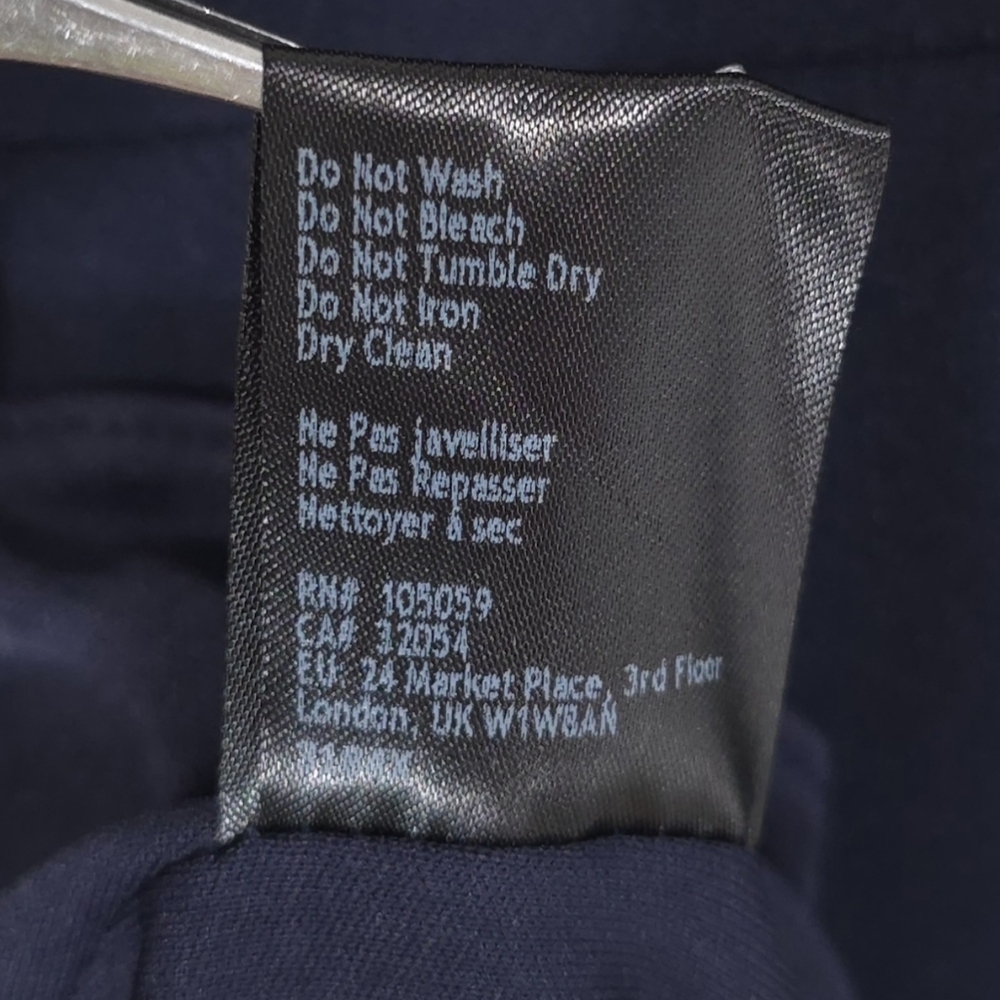 NWT Anthropologie BHLDN Size US 16 Midi Dress Lyra V-Neck Faux Wrap Crepe‎ Navy - Picture 12 of 12